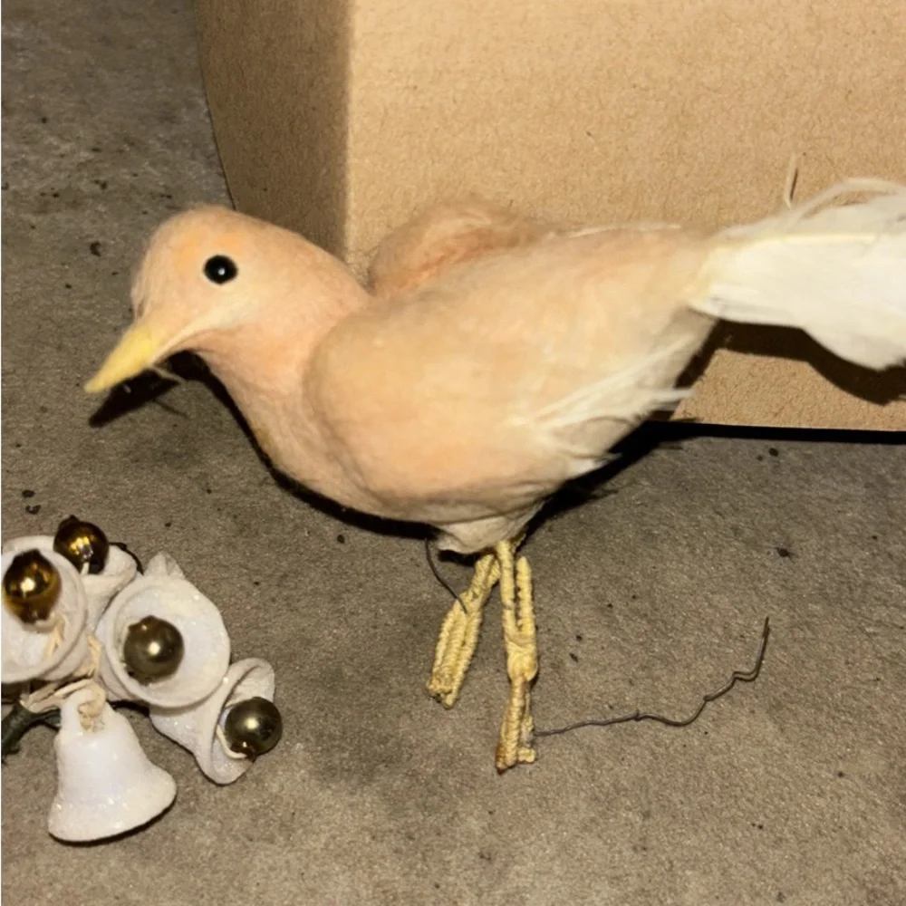 Decorative Light Pink Bird with Bells